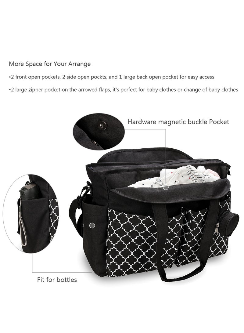 Little Story Multifunctional Signature Diaper Bag With Changing Mat - Black Black  - Image 2