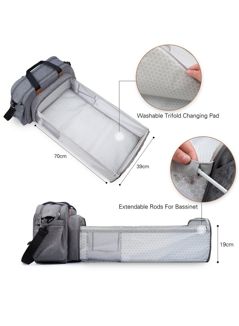 ليتيل ستوري حقيبة مبطنة لتغيير الحفاضات لون رمادي - Image 4