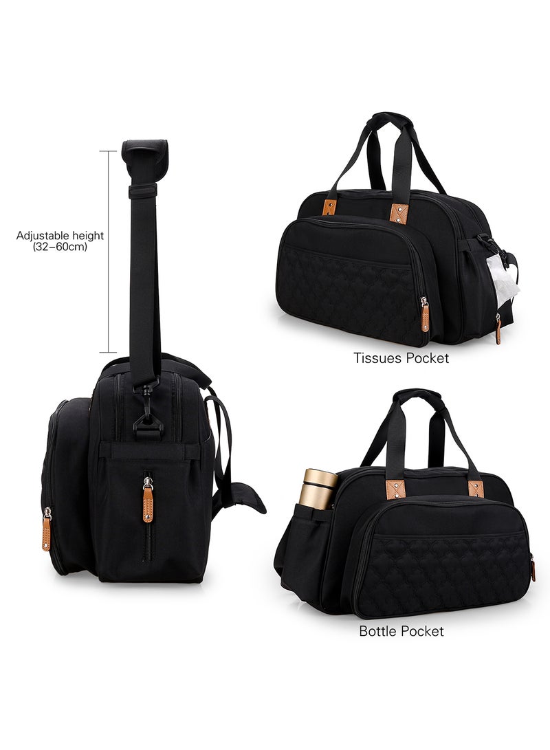 Little Story Travelling Bed In A Bag Quilted And Changing Mat For Baby - Black Black  - Image 5