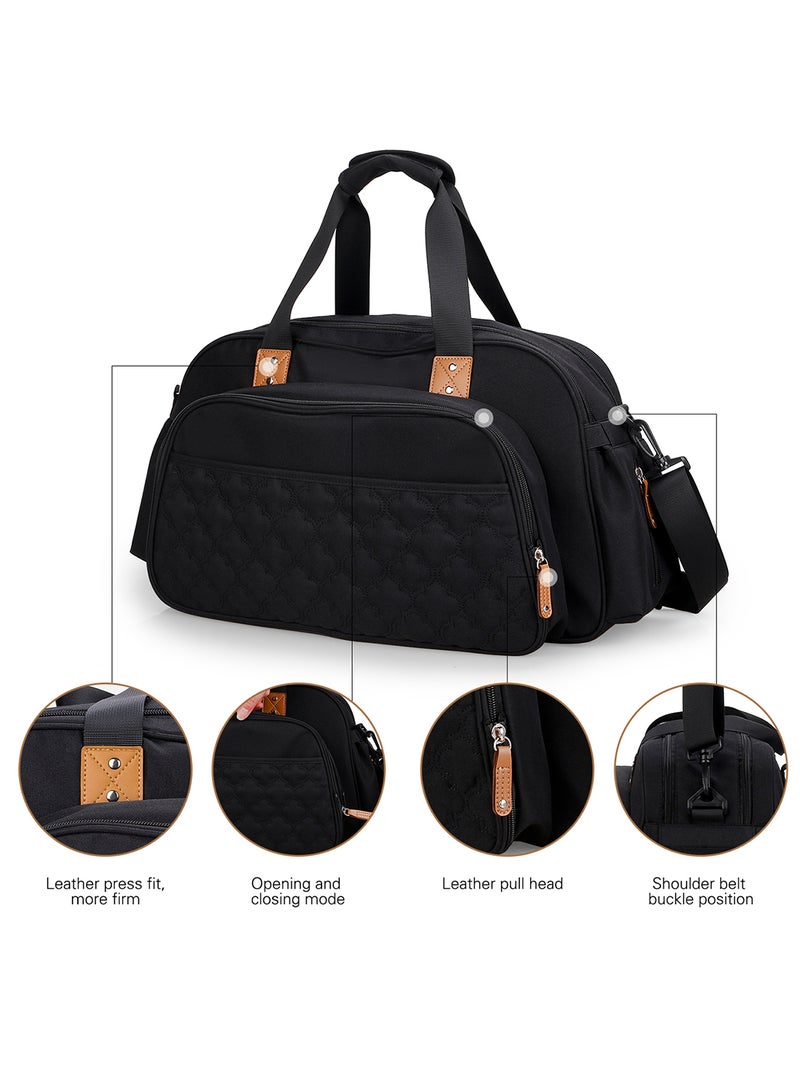 Little Story Travelling Bed In A Bag Quilted And Changing Mat For Baby - Black Black  - Image 2