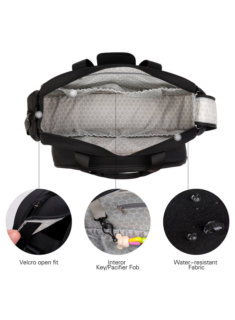 Little Story Travelling Bed In A Bag Quilted And Changing Mat For Baby - Black Black  - Image 4