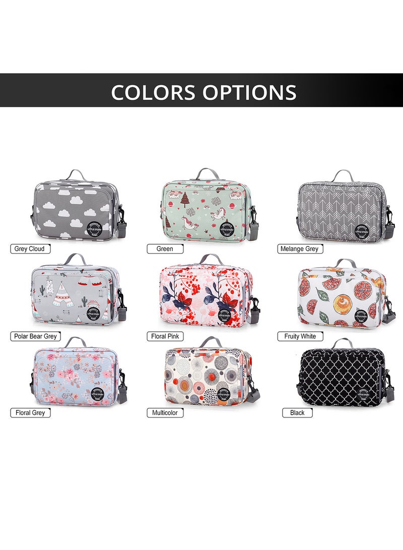 Little Story - Baby Diaper Changing Clutch Kit - Grey Clouds Grey Cloud - Image 1