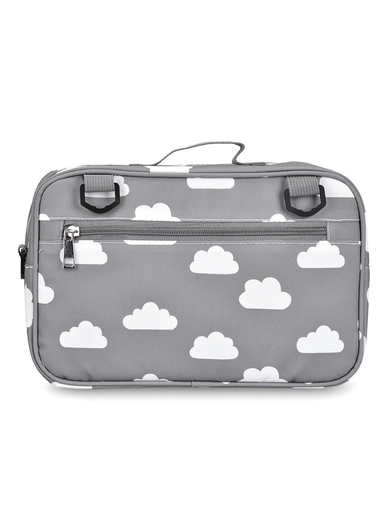 Little Story - Baby Diaper Changing Clutch Kit - Grey Clouds Grey Cloud - Image 1