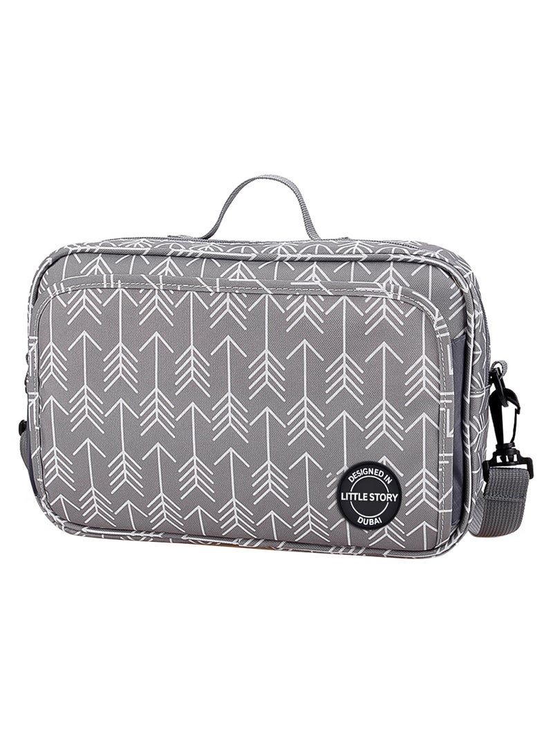 Little Story Baby Diaper Changing Clutch Kit - Melange Grey Melange Grey  - Image 1