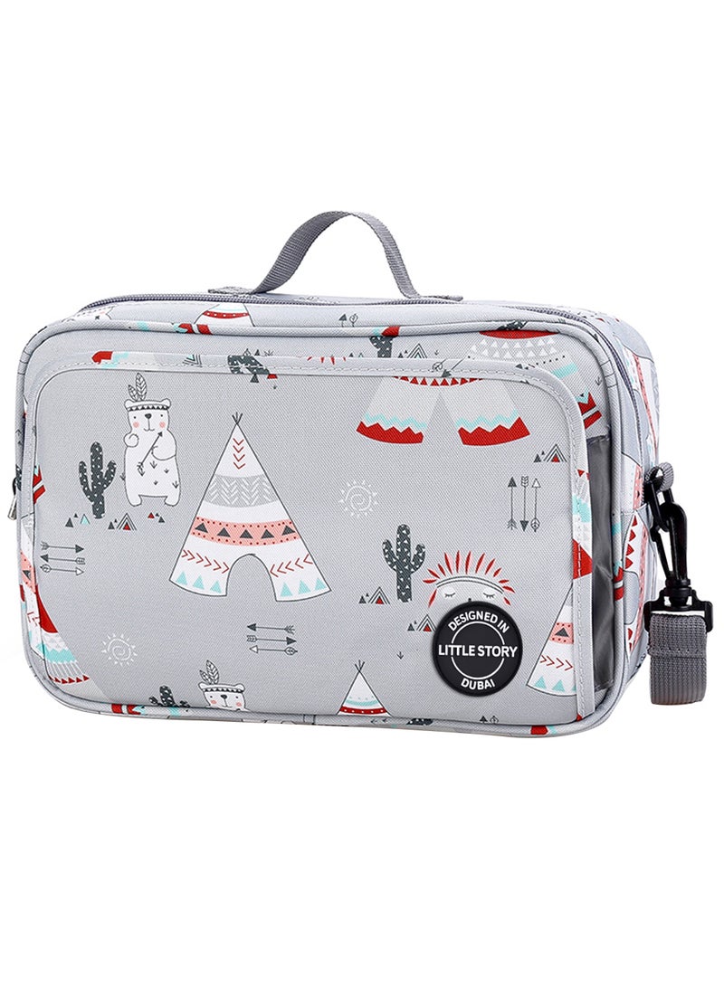 Little Story Baby Diaper Changing Clutch Kit - Polar Bear Grey Polar Bear grey  - Image 1