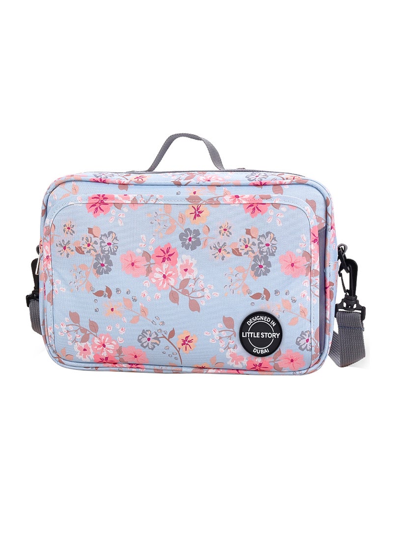 Little Story Baby Diaper Changing Clutch Kit - Floral Grey Floral Grey  - Image 1
