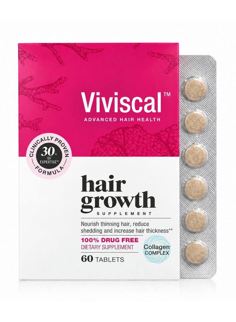 Viviscal hair growth SUPPLEMENT Program Extra Strength 60 Tabs - Image 1