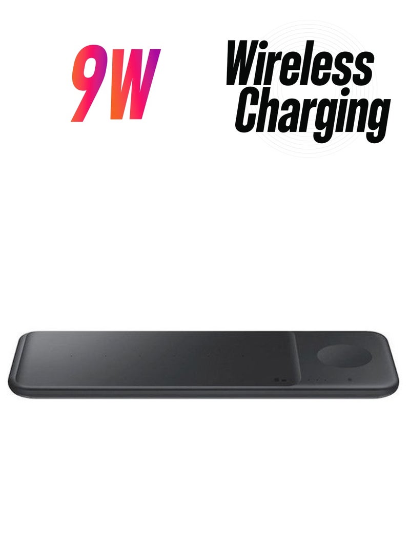 سامسونج شاحن لاسلكي ثلاثي بباد بقدرة 9 وات أسود - Image 1