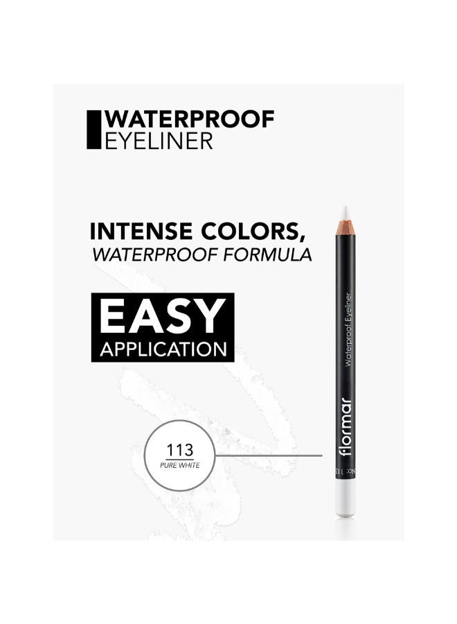 flormar Waterproof Eyeliner Pencil 113 White - Image 5