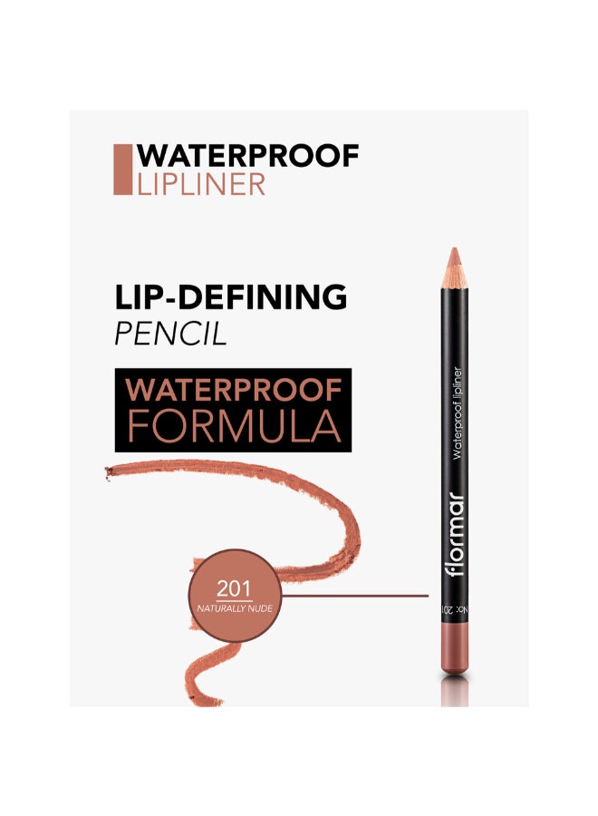 flormar Waterproof  Lipliner Pencil 201 Naturally Nude - Image 5
