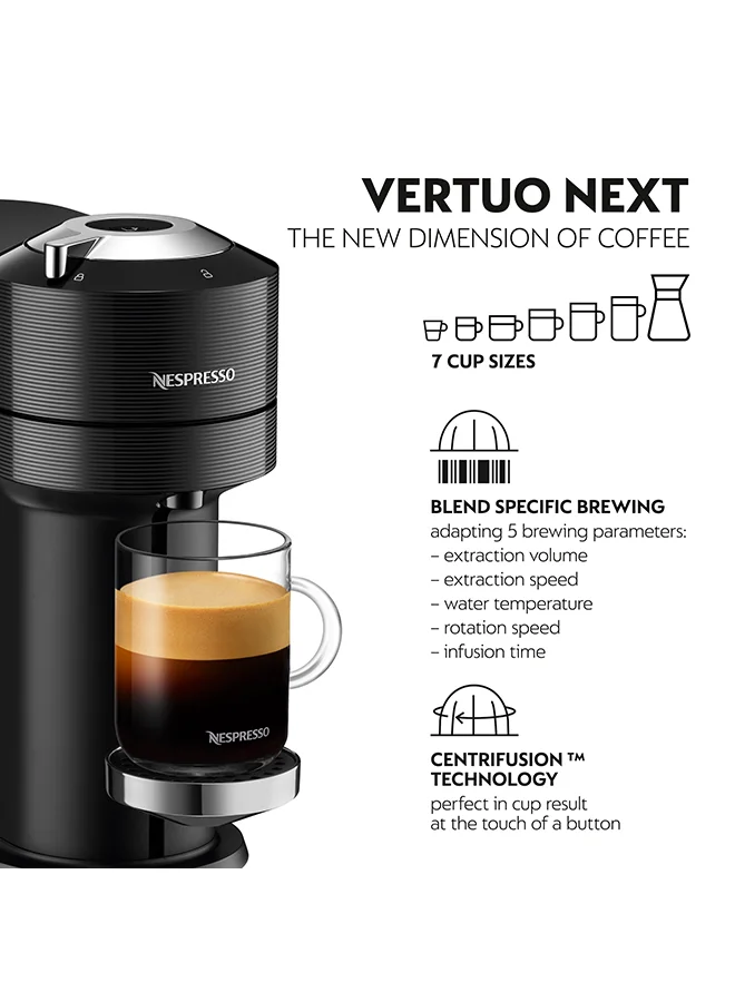 Nespresso Nespresso Vertuo Next Black, Coffee Machine 1 L 1500 W GCV1-GB-BK-NE Black
