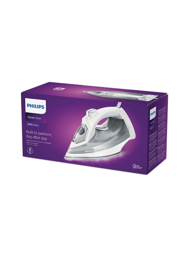 فيليبس جهاز كي بالبخار سلسلة 5000 - 40 جرام/دقيقة بخار مستمر، 320 ml 2400 W DST5010/16 رمادي/ أبيض - Image 4