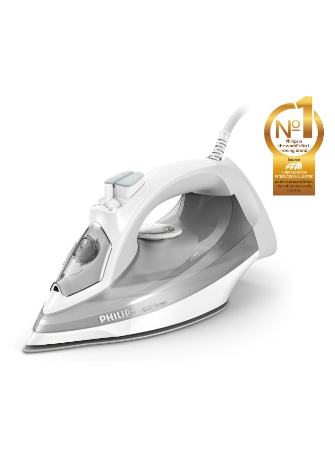 فيليبس جهاز كي بالبخار سلسلة 5000 - 40 جرام/دقيقة بخار مستمر، 320 ml 2400 W DST5010/16 رمادي/ أبيض - Image 1