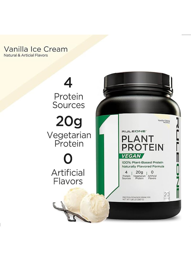 Rule 1 Protein - Rule 1 Plant Protein 100% Plant Based Protein Naturally Flavored Formula Vegan Vanilla Crème Protein Powder Drink Mix 580G - Image 1