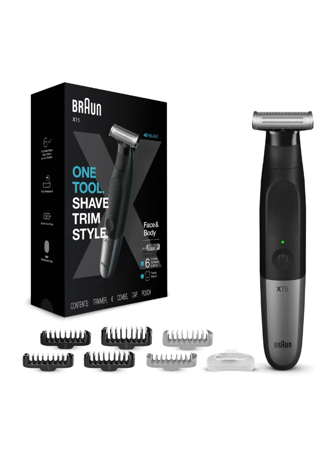 BRAUN Series Xt5 5200, Hybrid Electric Mens Trimmer For Face And Body