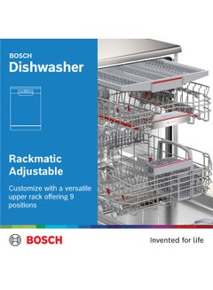 BOSCH Freestanding Dishwasher, 60 cm, with Flexible Loading, Silence Plus, HygienePlus Option SMS6ECI38M Silver  - Image 4