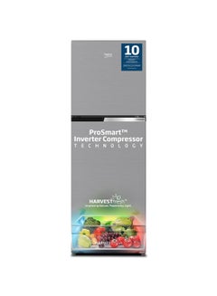 Beko Refrigerator 250 Liters Gross(162 Net) Capacity, Double Door, Top Mount, No Frost, Harvest Fresh Technology, NeoFrost Dual Cooling, Low Noise, 10 Years Warranty on ProSmart Inverter Compressor RDNT300XS Grey  - Image 1