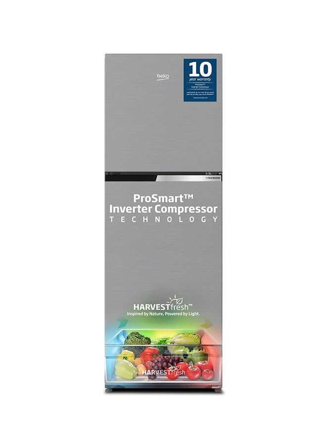 Beko Refrigerator 250/230 L Gross And Net Capacity, Double Door, Top Mount, No Frost, Harvest Fresh Technology, NeoFrost Dual Cooling, Low Noise, 10 Years Warranty on ProSmart Inverter Compressor - RDNT300XS Grey  - Image 1