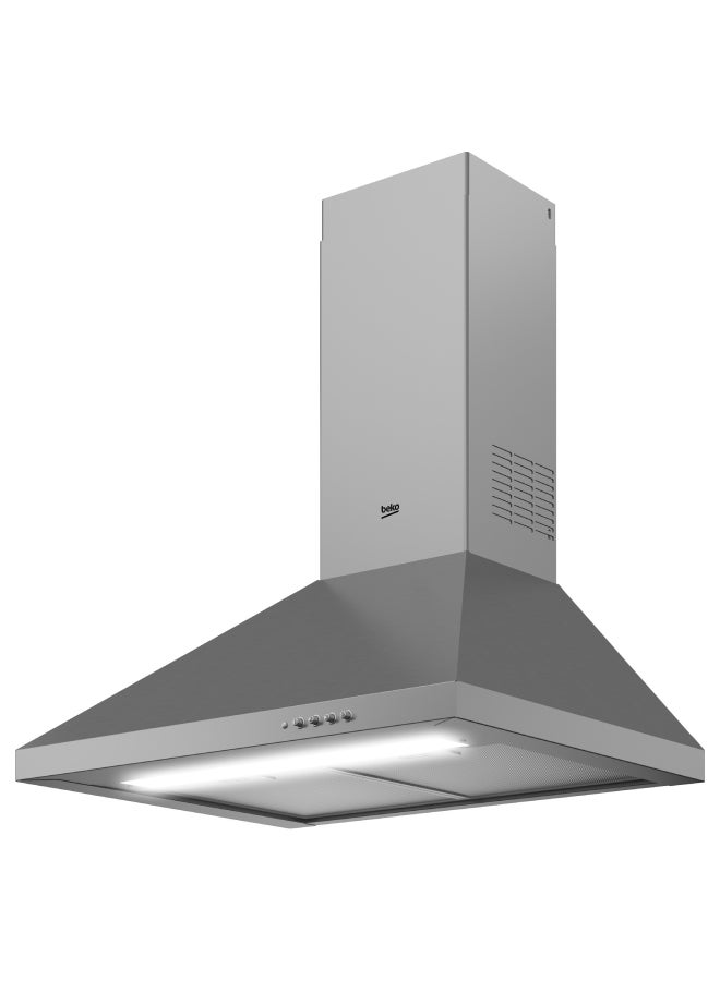 Beko Pyramid Hood 60 Cm 3 Speeds Carbon Filters CWB6441XN Stainless steel  - Image 2