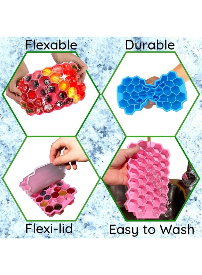 Professional Chef 37-Slot Honeycomb Shape Ice Cube Tray Multicolour 20.5 x 12 x 2.5cm  - Image 3
