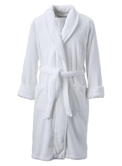 Super Soft Turkish Terry Cotton Bathrobe White Free Size none