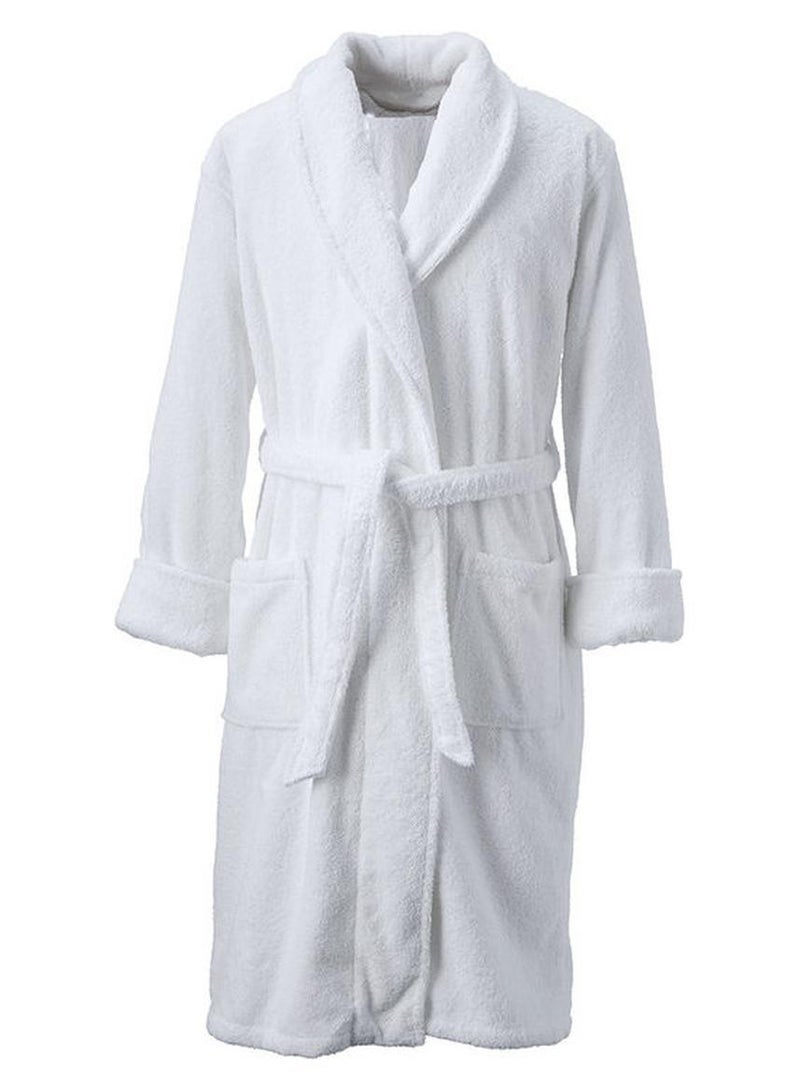 Fabienne Super Soft Turkish Terry Cotton Bathrobe White Free Size none