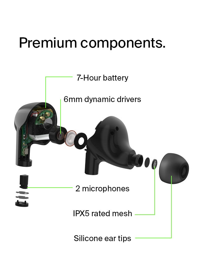 belkin Belkin Wireless Earbuds, Soundform Rise True Wireless Bluetooth 5.2 Earphones With Wireless Charging, Ipx5 Sweat And Water Resistant, With Deep Bass For Iphone, Galaxy, Pixel And More - Black Black  - Image 2