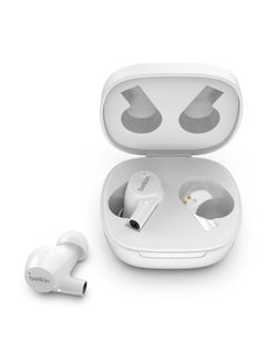 Belkin Wireless Earbuds, SoundForm Rise True Wireless Bluetooth 5.2 Earphones with Wireless Charging, IPX5 Sweat and Water Resistant, With Deep Bass for iPhone, Galaxy, Pixel and More - White White