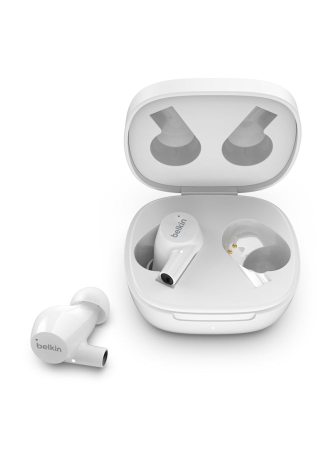 belkin - Belkin Wireless Earbuds, SoundForm Rise True Wireless Bluetooth 5.2 Earphones with Wireless Charging, IPX5 Sweat and Water Resistant, With Deep Bass for iPhone, Galaxy, Pixel and More - White White - Image 1