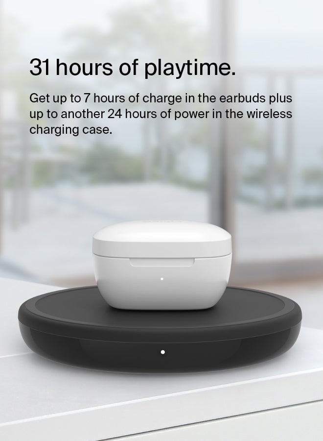 belkin - Belkin Wireless Earbuds, SoundForm Rise True Wireless Bluetooth 5.2 Earphones with Wireless Charging, IPX5 Sweat and Water Resistant, With Deep Bass for iPhone, Galaxy, Pixel and More - White White - Image 1