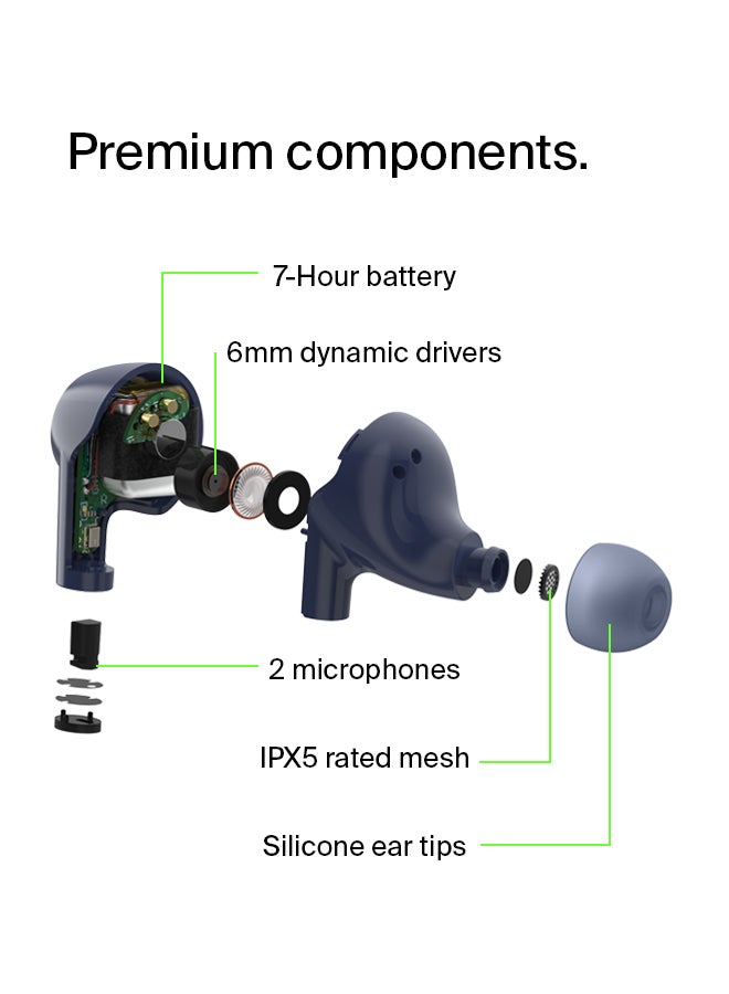 belkin - Belkin Wireless Earbuds, Soundform Rise True Wireless Bluetooth 5.2  Earphones With Wireless Charging Ipx5 Sweat And Water Resistant With Deep Bass For Iphone, Galaxy, Pixel And More - Blue Blue - Image 1