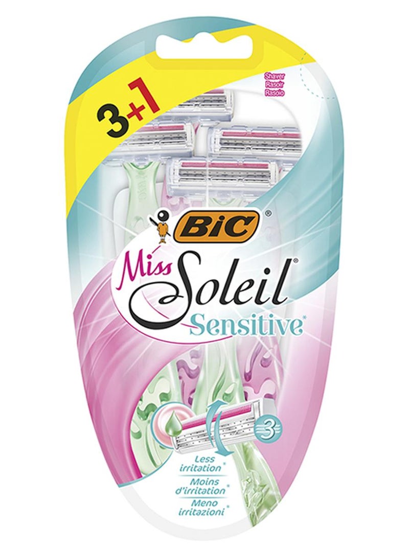 بيك عبوة ماكينات حلاقة بشفرات ثلاثية للاستعمال مرة واحدة للبشرة الحساسة مكونة من 4 قطع متنوع - Image 1