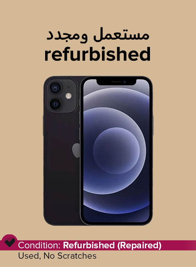 ابل  مجدد - آيفون 12 ميني مع فيس تايم سعة 128 جيجابايت، أسود، 5G - مواصفات عالمية - Image 1