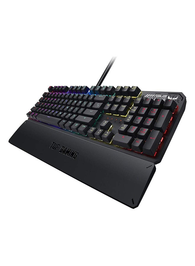 أسوس - RA05 TUF K3 USB Highly Durable Mechanical Gaming Keyboard for PC, Programmable Onboard Memory, Dedicated Media Controls, Aura Sync RGB Lighting, Detachable Magnetic Wrist Rest - Image 1