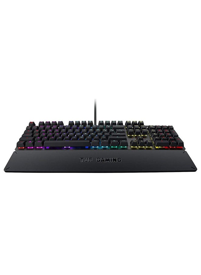 أسوس - RA05 TUF K3 USB Highly Durable Mechanical Gaming Keyboard for PC, Programmable Onboard Memory, Dedicated Media Controls, Aura Sync RGB Lighting, Detachable Magnetic Wrist Rest - Image 1