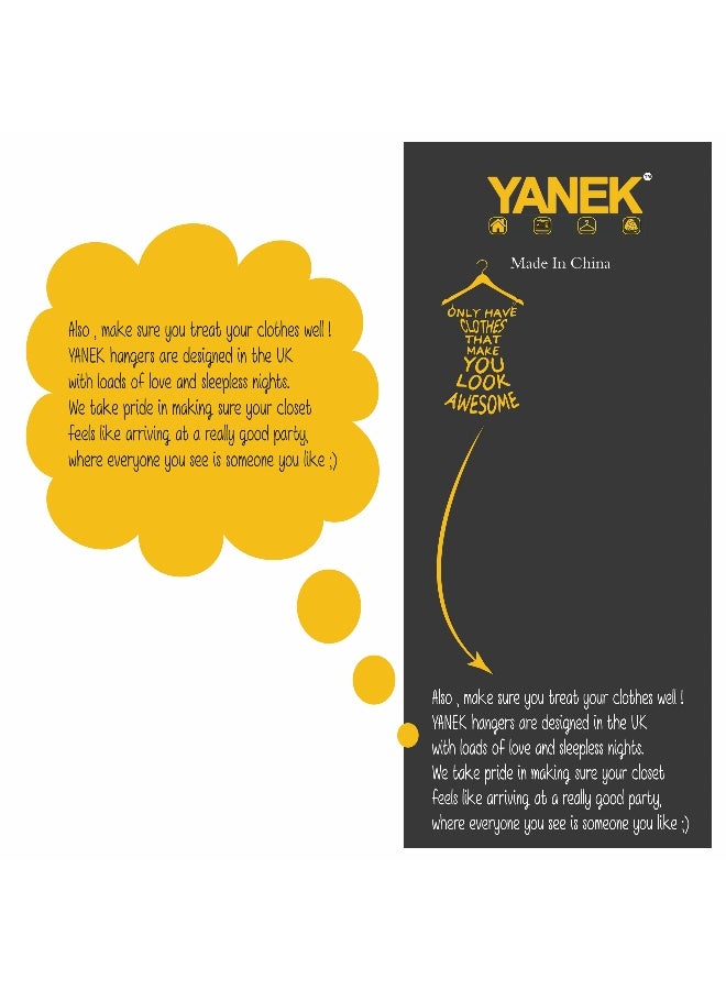 YANEK Non-Slip Velvet Hangers Ultra Thin Heavy Duty 360 Rotating Hook For Suit Dress Shirts Beige 100 Natural Wood  - Image 4