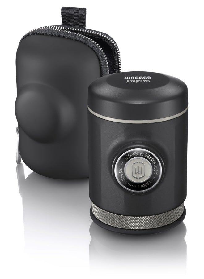 PicoPresso World's Most Compact Double Espresso Coffee Maker | Works with Ground Coffee -  Black Black