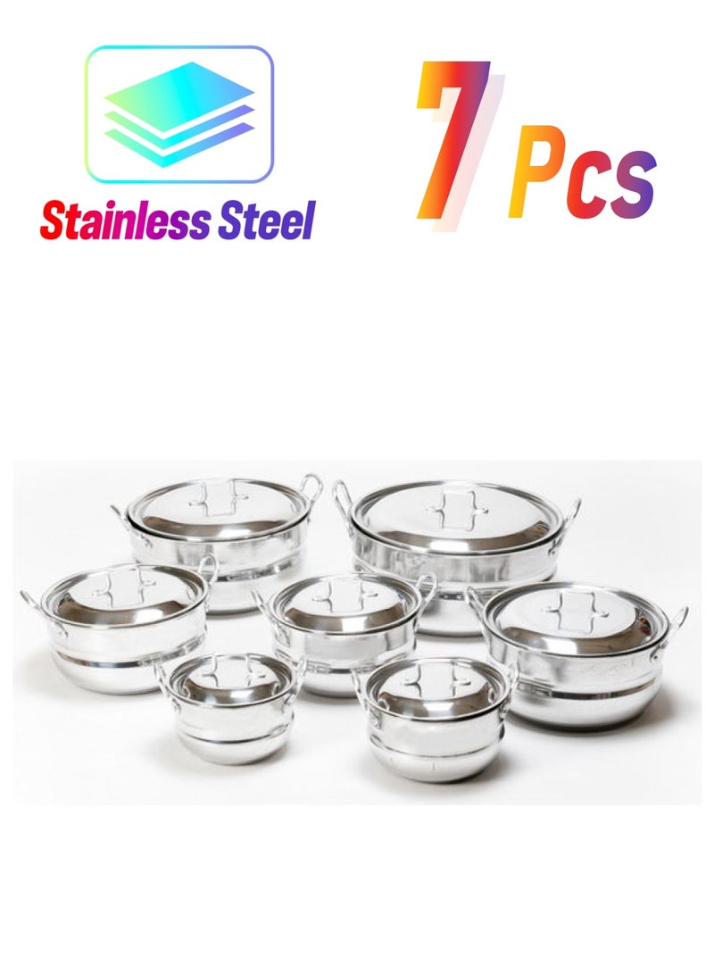 Top Chef 7-Piece Cookware Pot Heavy Silver 28cm - Image 1