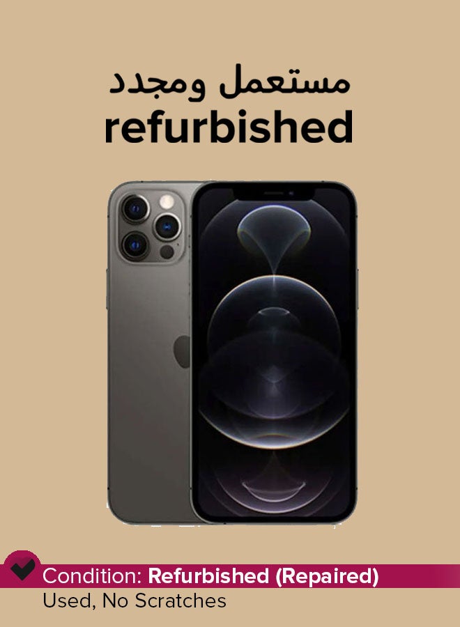 ابل  مستعمل ومجدد - هاتف آيفون 12 برو ماكس بذاكرة داخلية 128 جيجابايت ويدعم تقنية 5G مع تطبيق فيس تايم بلون رصاصي داكن - Image 1