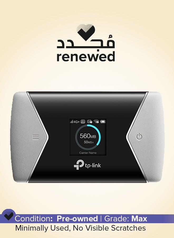 TP-LINK Renewed - M7650 600 Mbps Cat 11 LTE-Advanced 4G+ Mobile Wi-Fi, Portable Travel Wi-Fi with Screen Display, SD Card Slot, Hot Spot, 32 Device Connectivity, 3000mAh Rechargeable Battery for up to 15 Hours of Working, Plug and Play Black/Grey  - Image 1
