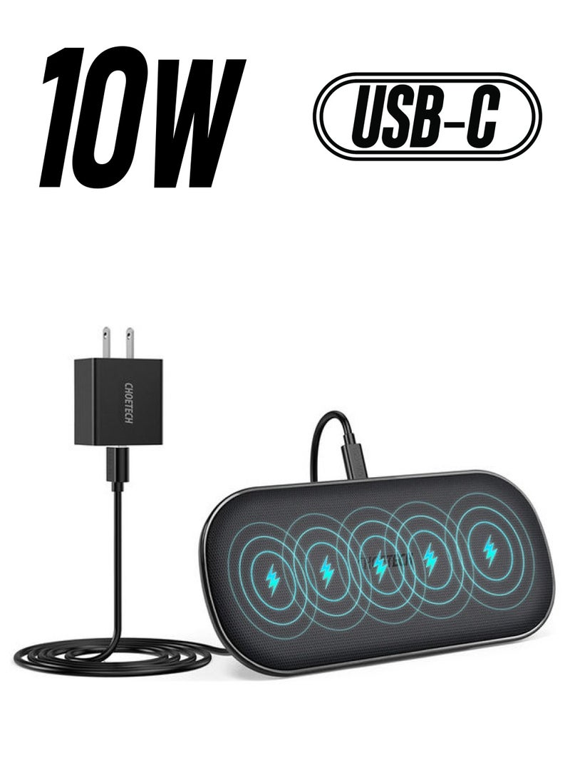 CHOETECH Fast Dual Wireless Charging Stand 10W x 2 Black - Image 1
