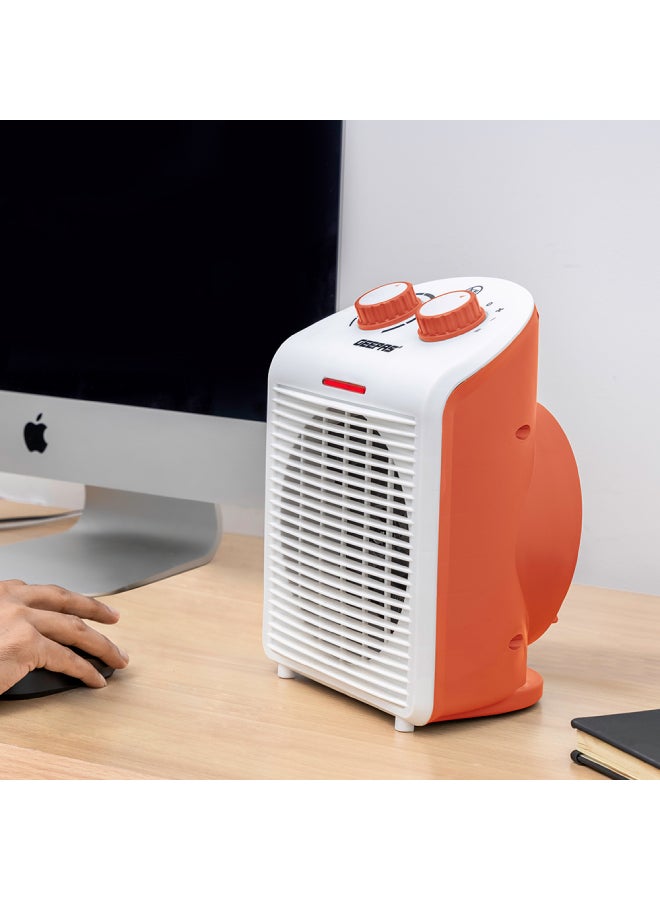 GEEPAS - Fan Heater with 2 Heat Settings 1000W and 2000W| Adjustable Thermostat | Instant Heating, Cold/ Warm/ Hot Wind Selection | Overheat Protection | Power Indicator Light 2000 W GFH28520 White/Red - Image 1