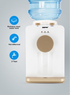Hot & Normal Water Dispenser - Stainless Steel Tank Top Loading with 2 Taps  Ideal for Home/Office/Shop & More GWD17032 White