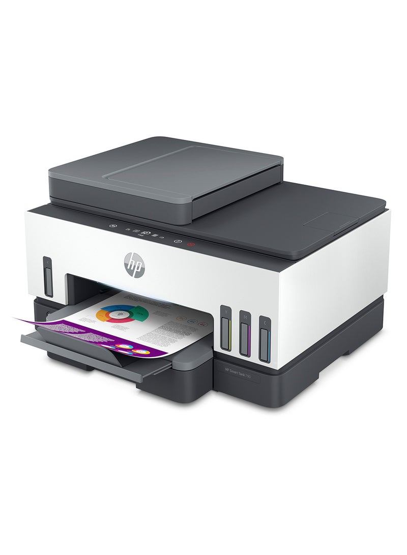 HP Smart Tank 790 All-In-One Duplex Wifi High Capacity Inktank Multi-Function WiFi Color Ink Tank Printer with Voice Activated Printing Google Assistant & Alexa (Borderless Printing) For Print/Copy/Scan with ADF & FAX (Up To 12000 Black, 8000 Colour Pages Of Ink In Box) White/Grey - Image 4