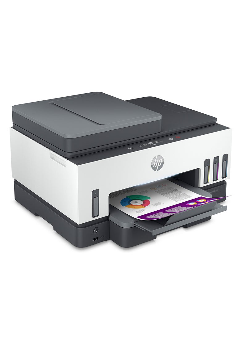 HP Smart Tank 790 All-In-One Duplex Wifi High Capacity Inktank Multi-Function WiFi Color Ink Tank Printer with Voice Activated Printing Google Assistant & Alexa (Borderless Printing) For Print/Copy/Scan with ADF & FAX (Up To 12000 Black, 8000 Colour Pages Of Ink In Box) White/Grey - Image 5
