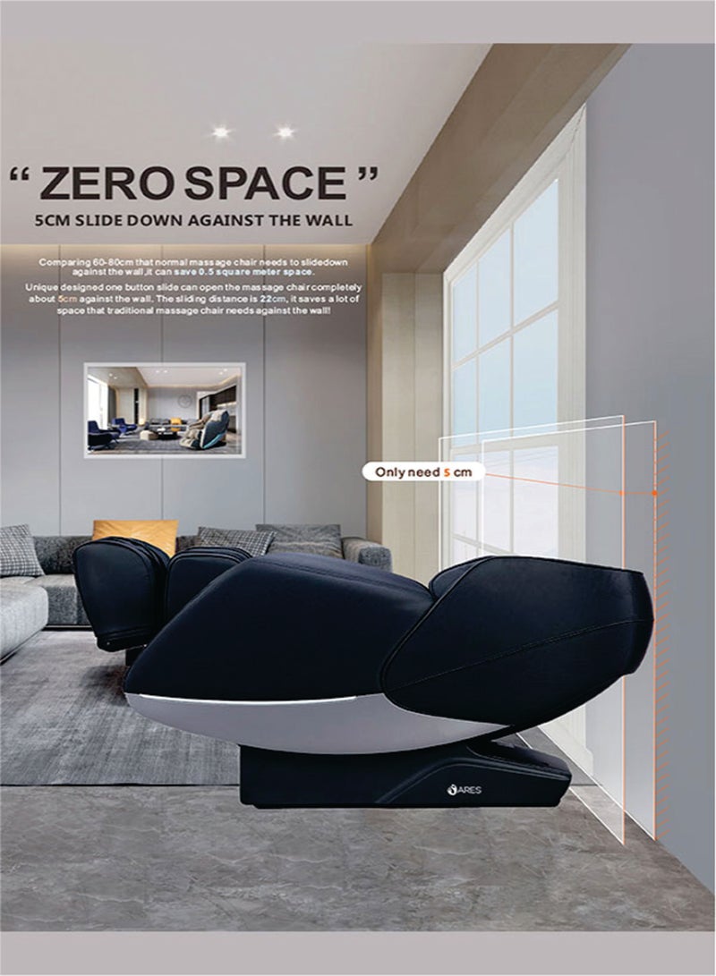 ARES Ismart-2 Full Body Massage Chair With Ai Intelligent 4D Core Massage Manipulator Technology Sl Shape Curved Rail, Black Gray  - Image 2