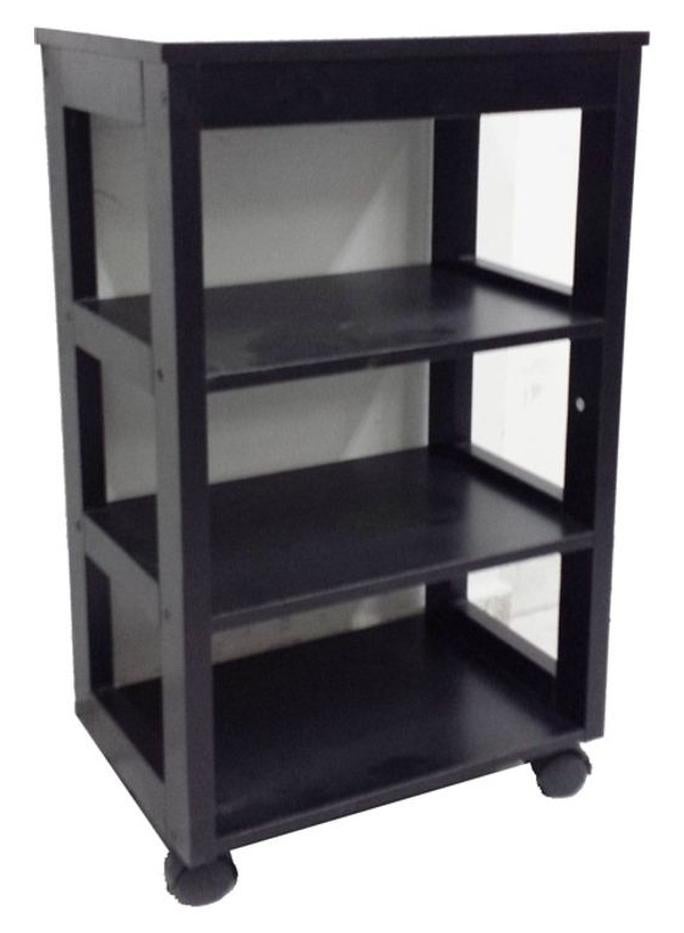 عربة تخزين من 3 أرفف أسود 38x15x90سم