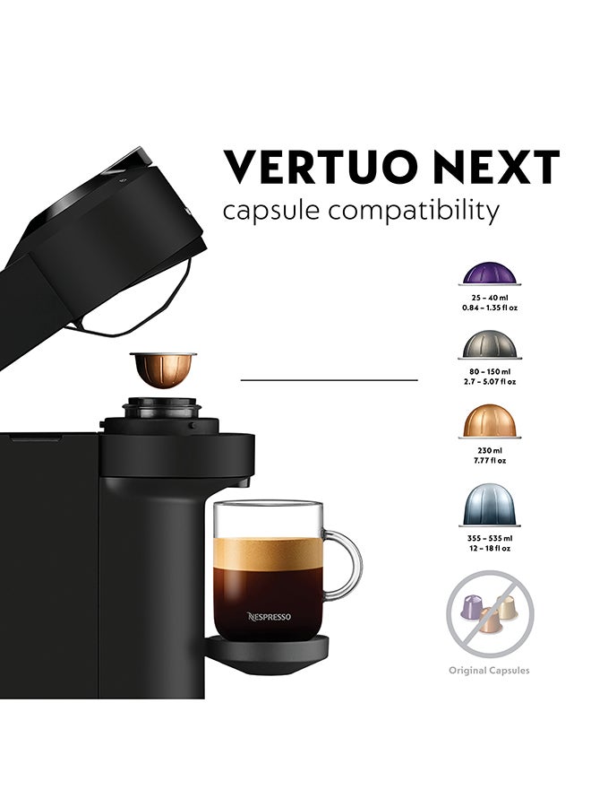 Nespresso - Vertuo Next Bundle Matte 1.1 L 1300 W GCV1-MB-3694-BK Matte Black - Image 1