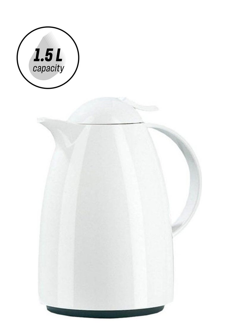 emsa - Auberge Quick Tip Vacuum Flask White/Black 21x17x13cm - Image 1