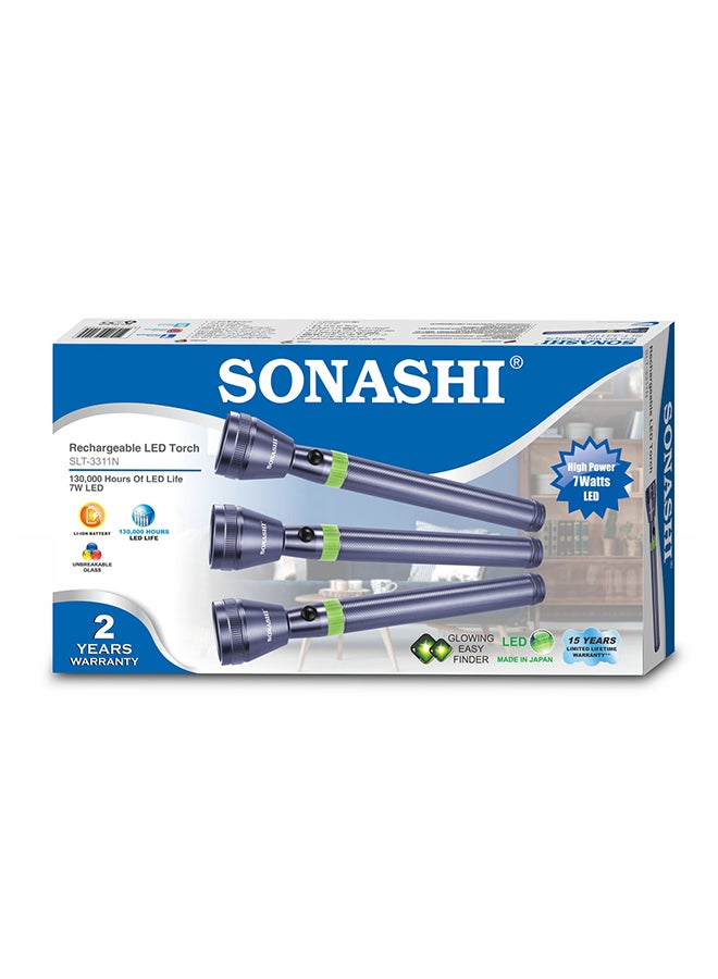 SONASHI - Combo Rechargeable LED Torch Pack of 3  Hyper Bright LED Bulbs  5000mAh Battery with 4 Hours of Continuous Working  Powerful Torch for Camping Hiking And More SLT-3311N Grey 36.5cm - Image 1
